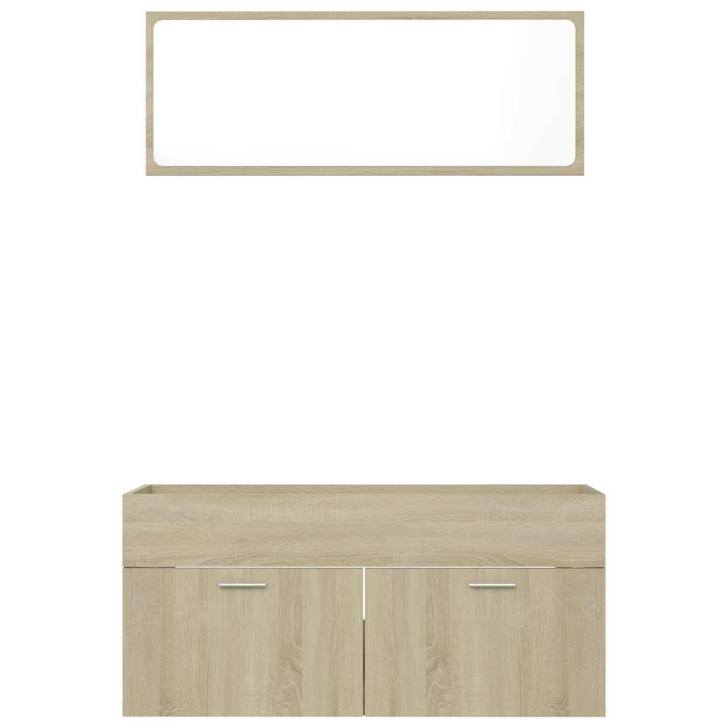 2 Piece Bathroom Furniture Set Sonoma Oak Engineered Wood