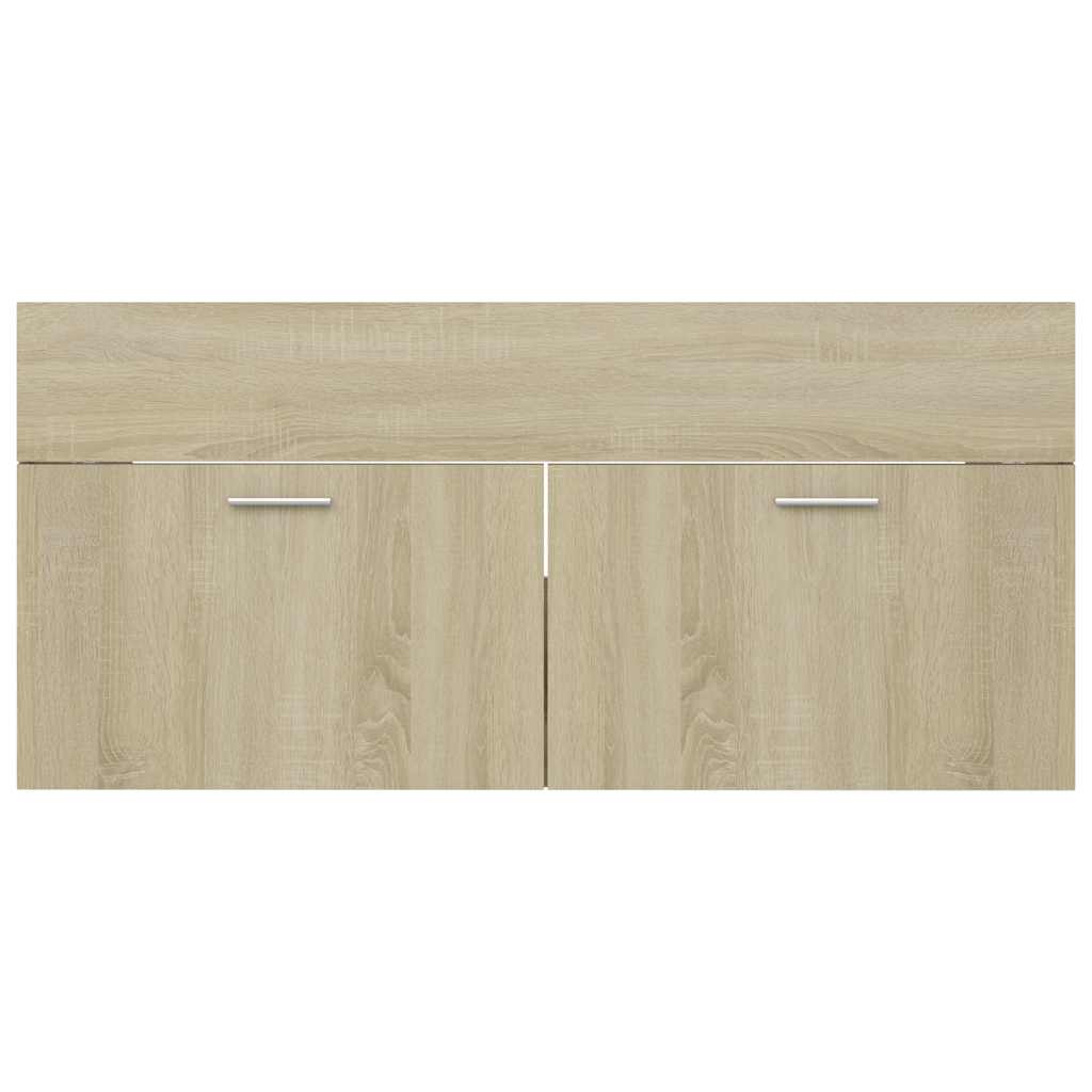 2 Piece Bathroom Furniture Set Sonoma Oak Engineered Wood