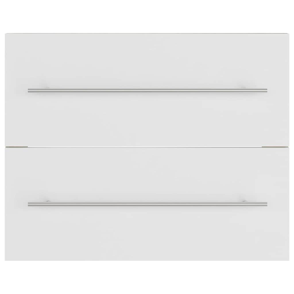 2 Piece Bathroom Furniture Set White and Sonoma Oak Engineered Wood