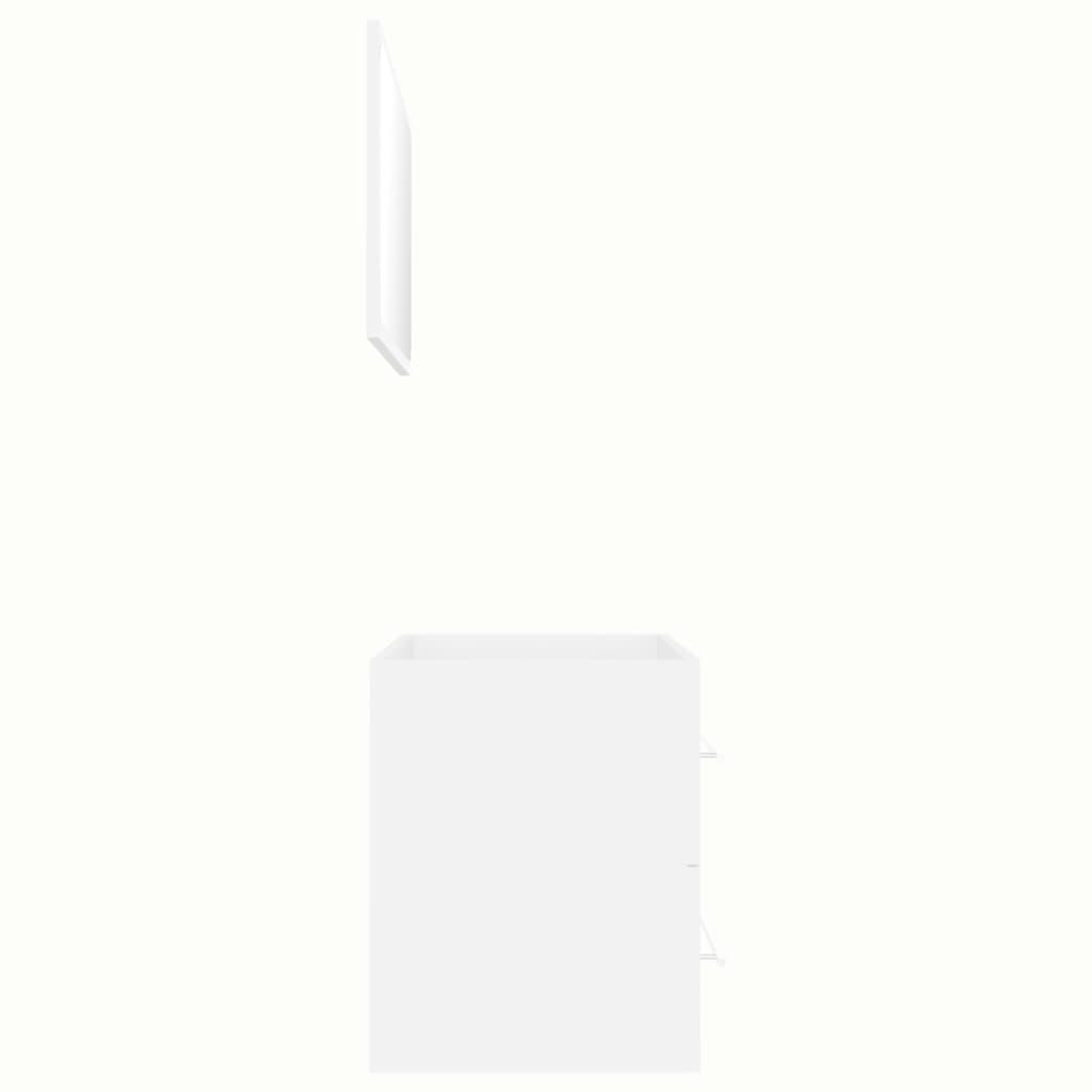 2 Piece Bathroom Furniture Set White Engineered Wood