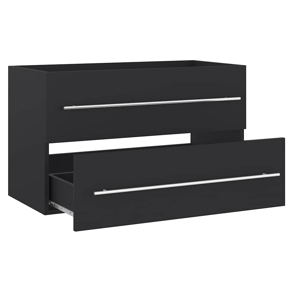 2 Piece Bathroom Furniture Set Grey Engineered Wood