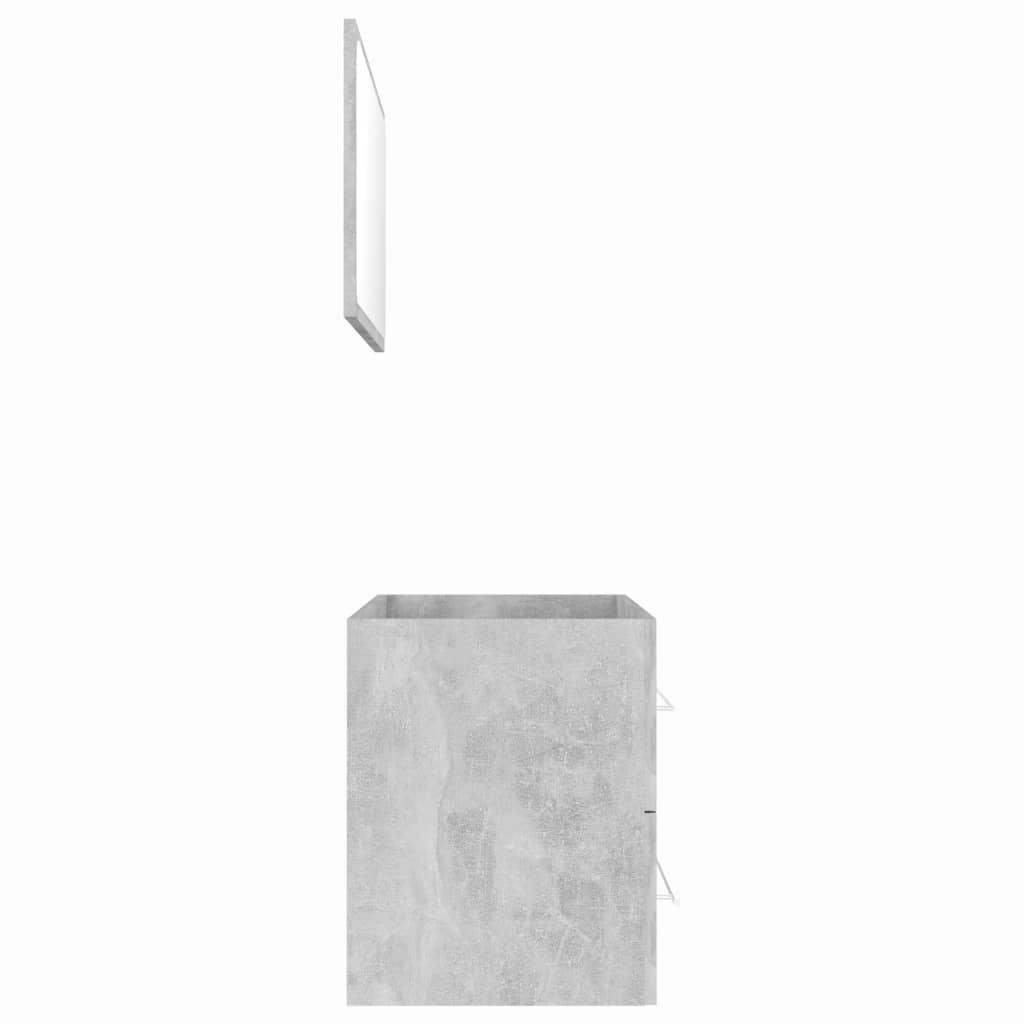 2 Piece Bathroom Furniture Set Concrete Grey Engineered Wood