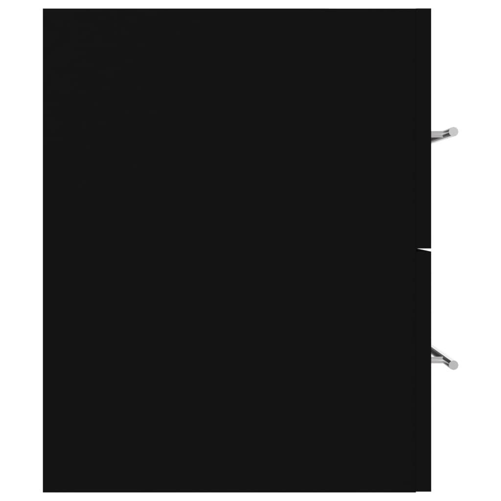 2 Piece Bathroom Furniture Set Black Engineered Wood