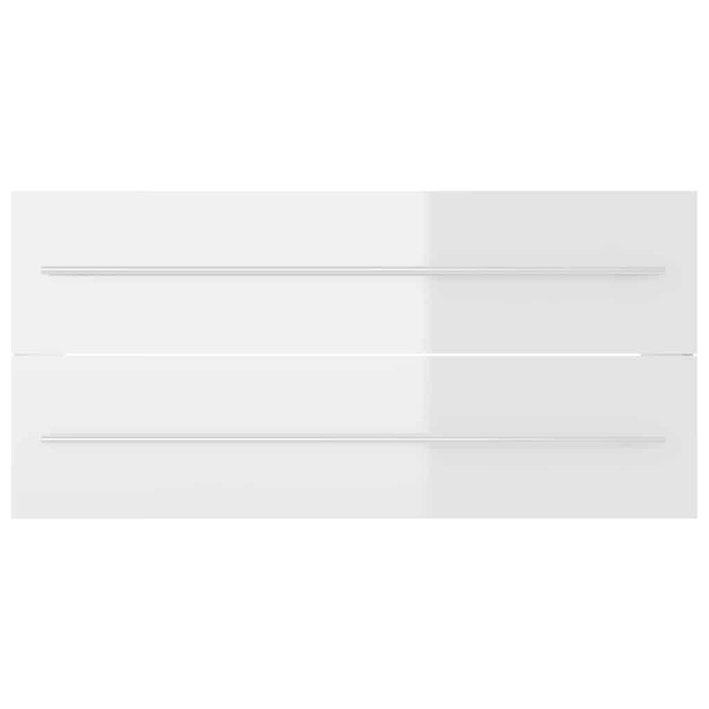 2 Piece Bathroom Furniture Set High Gloss White Engineered Wood