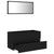 2 Piece Bathroom Furniture Set Black Engineered Wood
