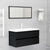 2 Piece Bathroom Furniture Set Black Engineered Wood