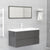 2 Piece Bathroom Furniture Set High Gloss Grey Engineered Wood