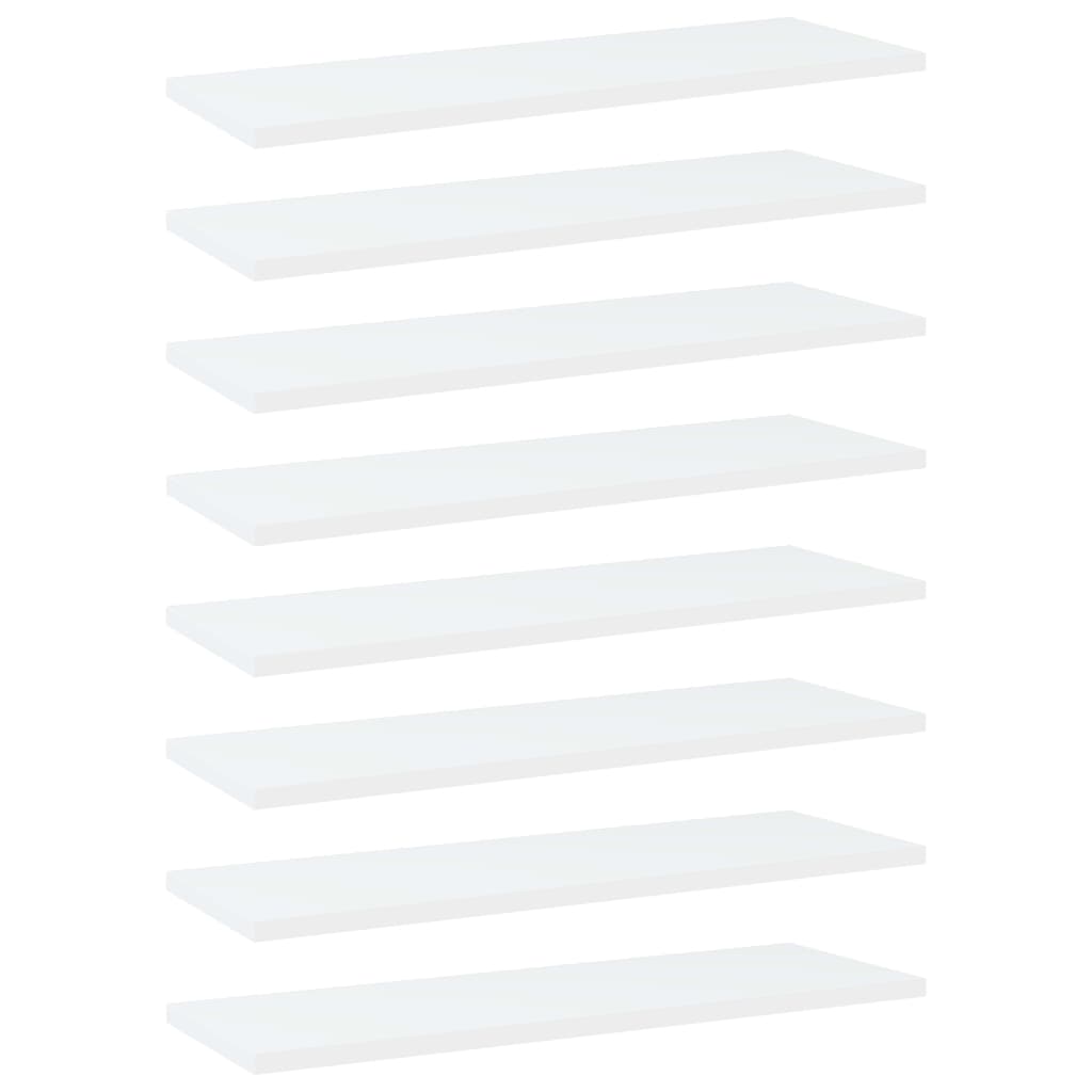 Bookshelf Boards 8 pcs White 60x20x1.5 cm Engineered Wood