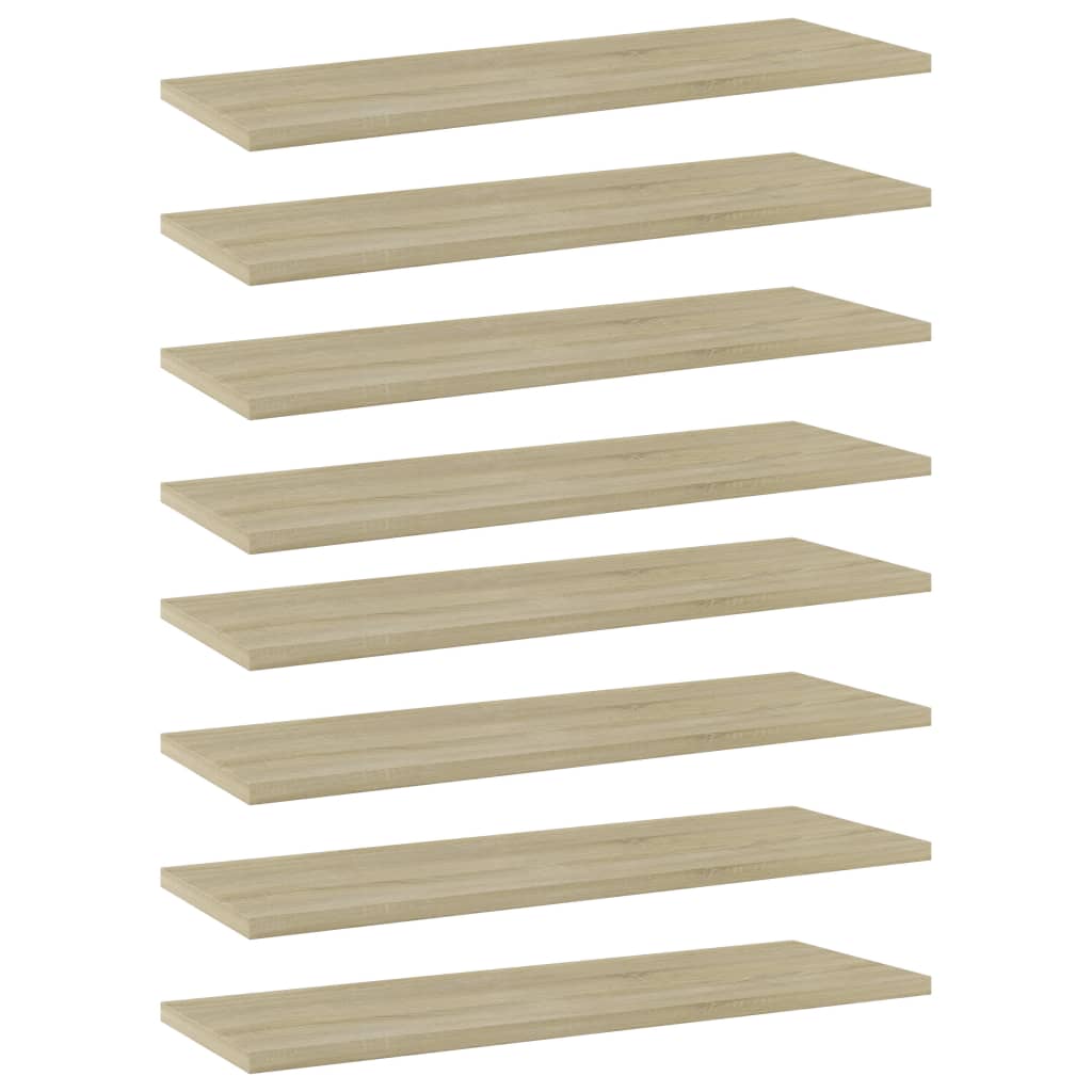 Bookshelf Boards 8 pcs Sonoma Oak 60x20x1.5 cm Engineered Wood