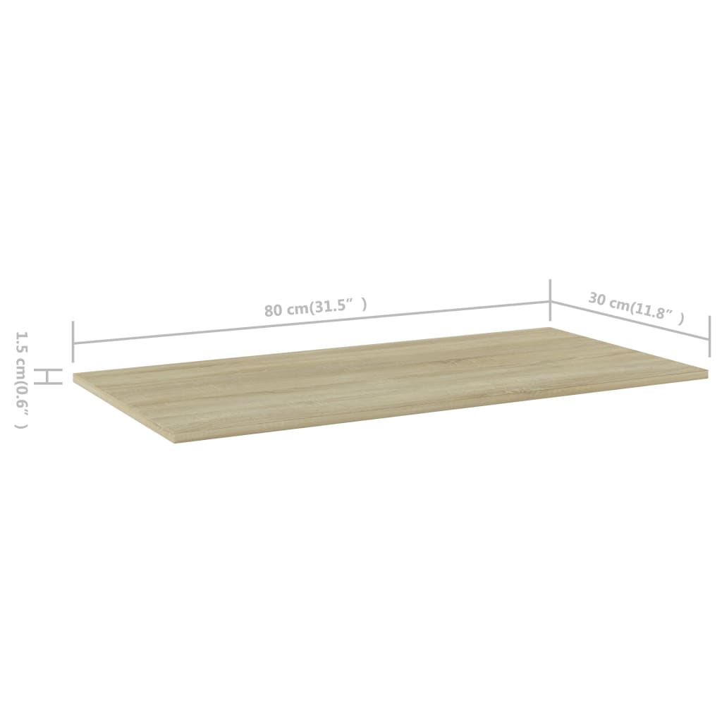 Bookshelf Boards 8 pcs Sonoma Oak 80x30x1.5 cm Engineered Wood