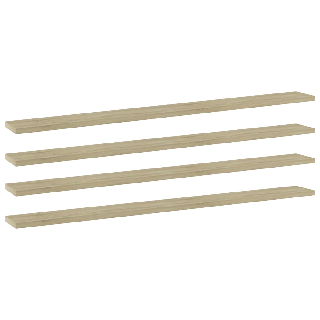 Bookshelf Boards 4 pcs Sonoma Oak 100x10x1.5 cm Engineered Wood
