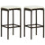 3 Piece Garden Bar Set with Cushions Poly Rattan Brown