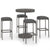 5 Piece Garden Bar Set with Cushions Poly Rattan Grey