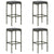 5 Piece Garden Bar Set with Cushions Poly Rattan Grey