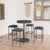 5 Piece Garden Bar Set with Cushions Poly Rattan Grey