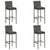 5 Piece Garden Bar Set with Cushions Poly Rattan Grey