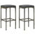 3 Piece Garden Bar Set with Cushions Poly Rattan Grey