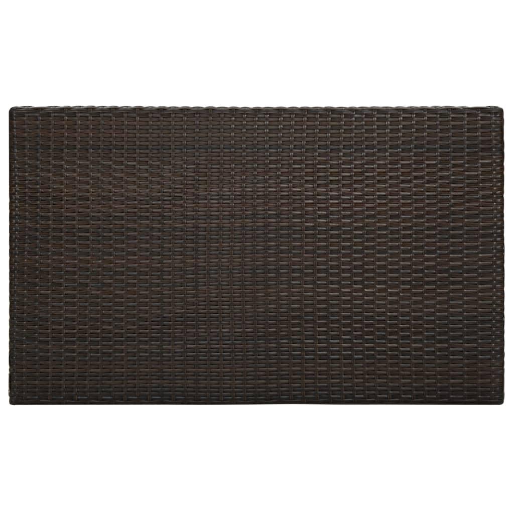 5 Piece Garden Bar Set with Cushions Poly Rattan Brown