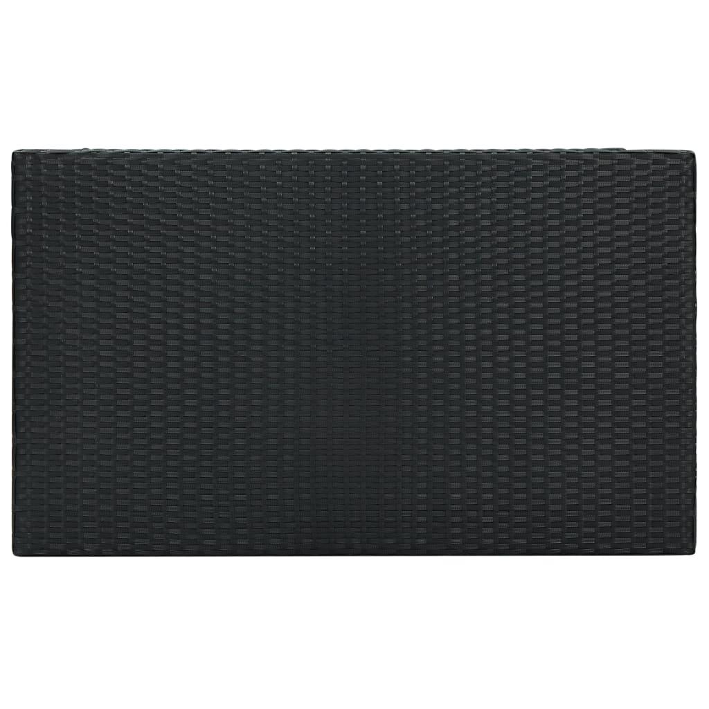 5 Piece Garden Bar Set with Cushions Poly Rattan Black