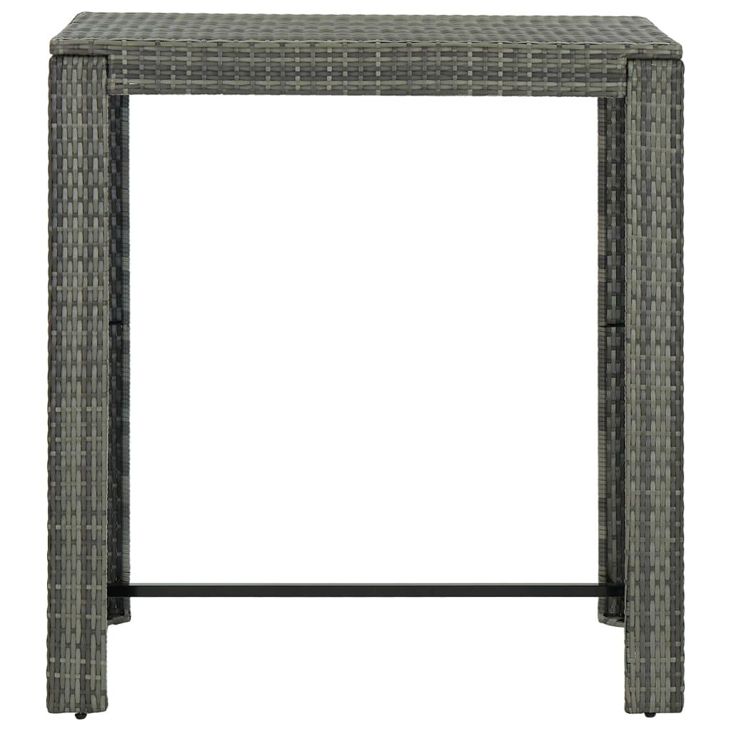 5 Piece Garden Bar Set with Cushions Poly Rattan Grey