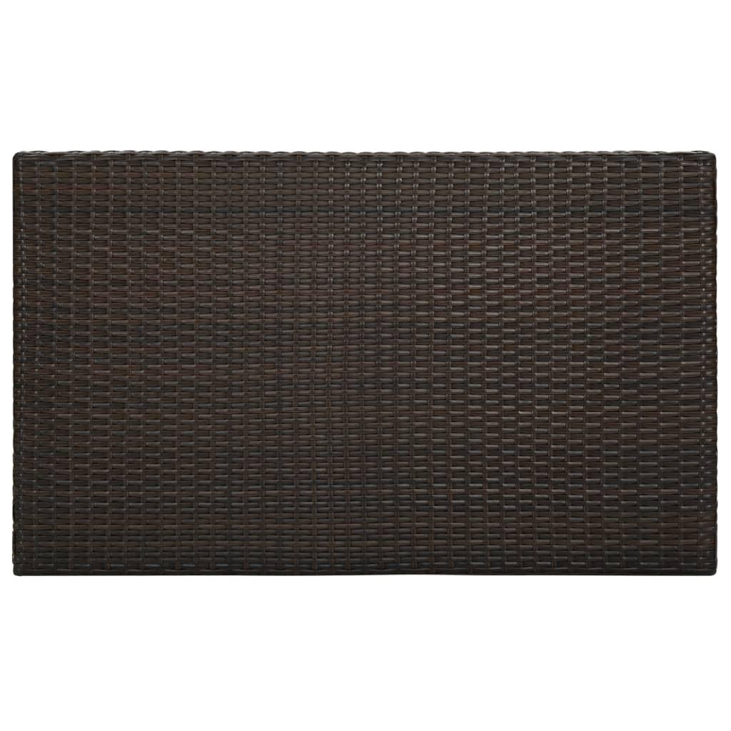 7 Piece Garden Bar Set with Cushions Poly Rattan Brown