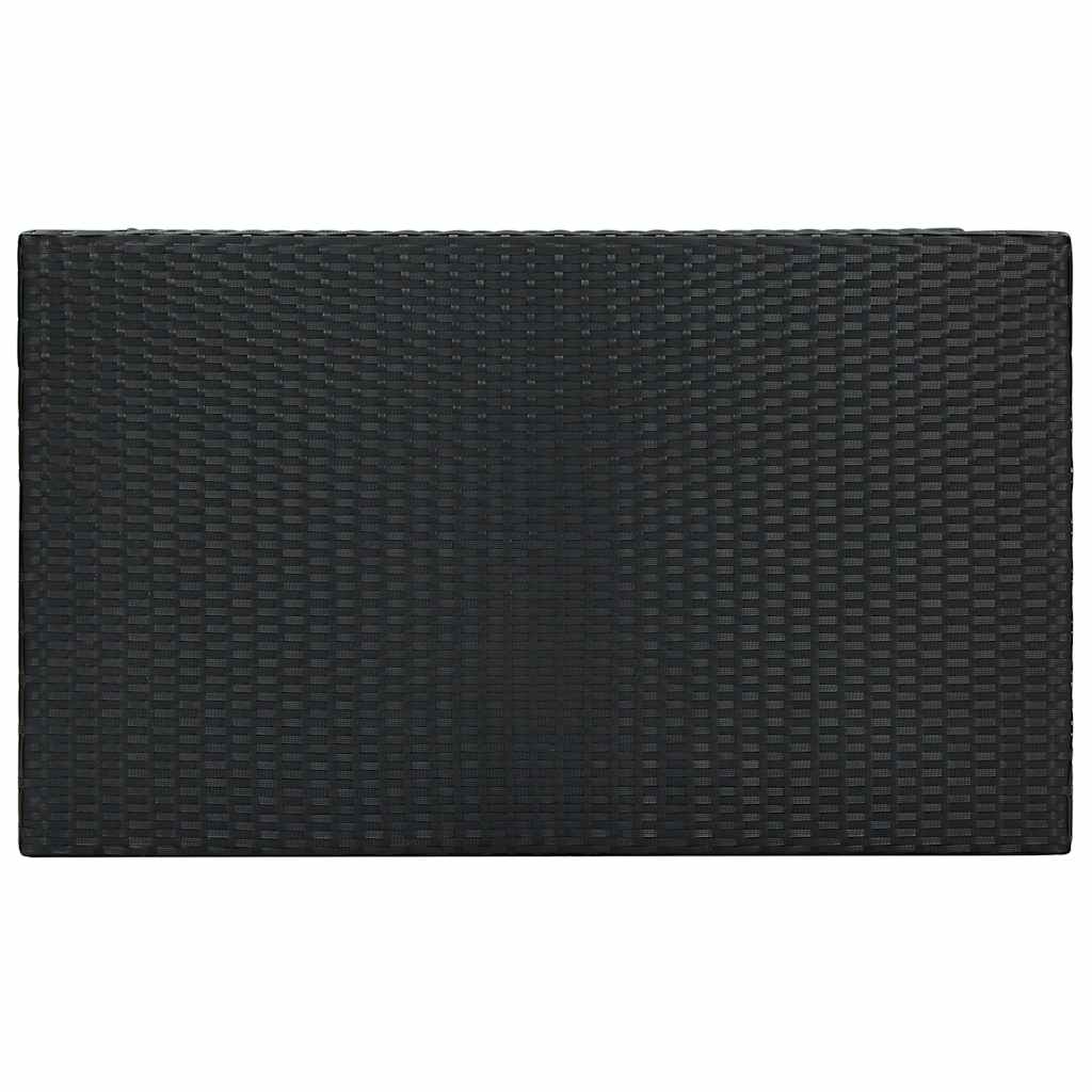 7 Piece Garden Bar Set with Cushions Poly Rattan Black