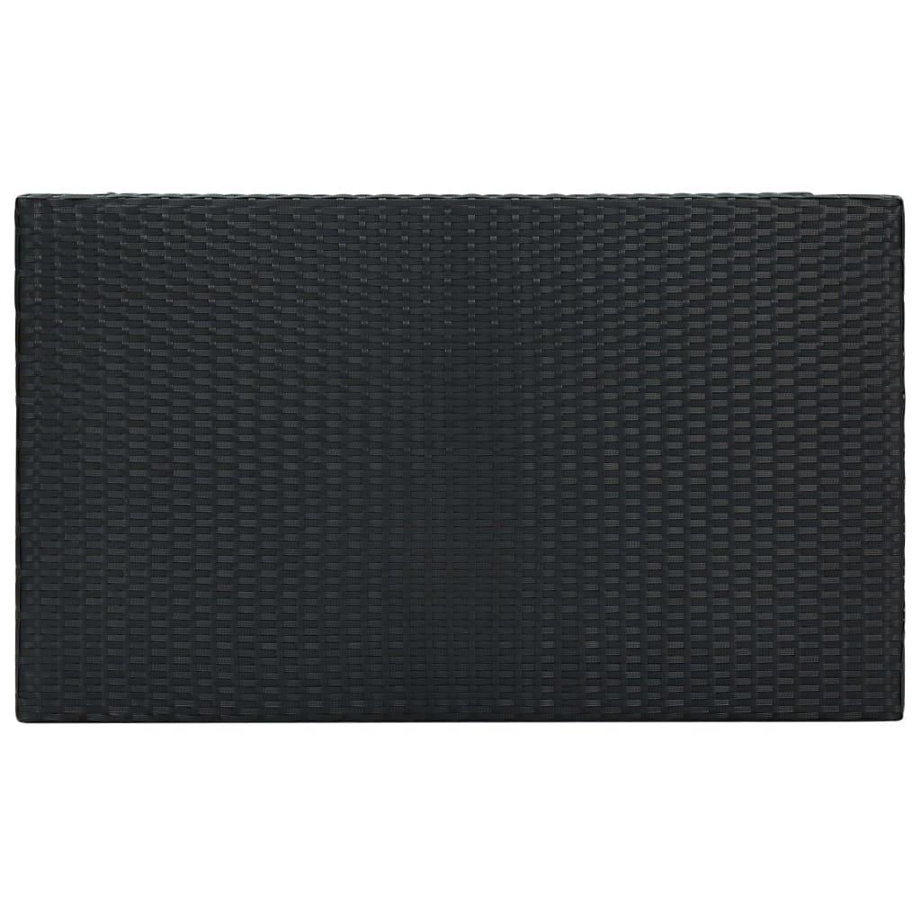 7 Piece Outdoor Bar Set with Cushions Poly Rattan Black