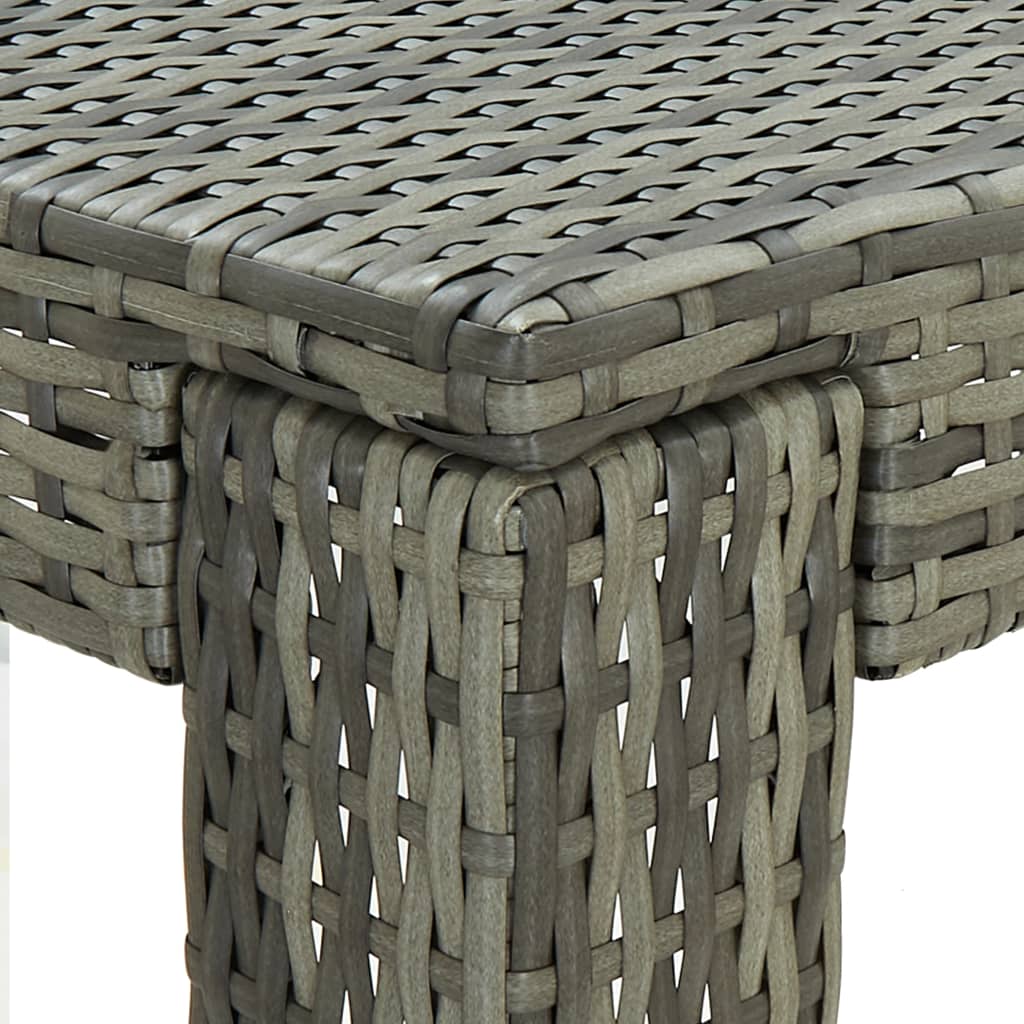 7 Piece Outdoor Bar Set with Cushions Poly Rattan Grey