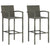 3 Piece Outdoor Bar Set with Armrest Poly Rattan Grey