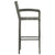 3 Piece Outdoor Bar Set with Armrest Poly Rattan Grey