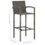 3 Piece Outdoor Bar Set with Armrest Poly Rattan Grey