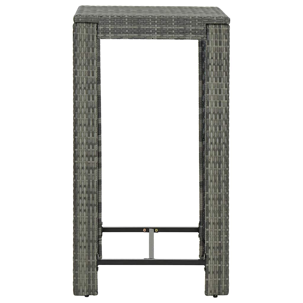 5 Piece Outdoor Bar Set with Armrest Poly Rattan Grey