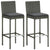 3 Piece Garden Bar Set with Cushions Poly Rattan Grey