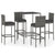 5 Piece Garden Bar Set with Cushions Poly Rattan Grey