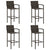 5 Piece Garden Bar Set Poly Rattan Brown