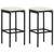 3 Piece Garden Bar Set with Cushions Black