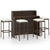 5 Piece Garden Bar Set with Cushions Brown