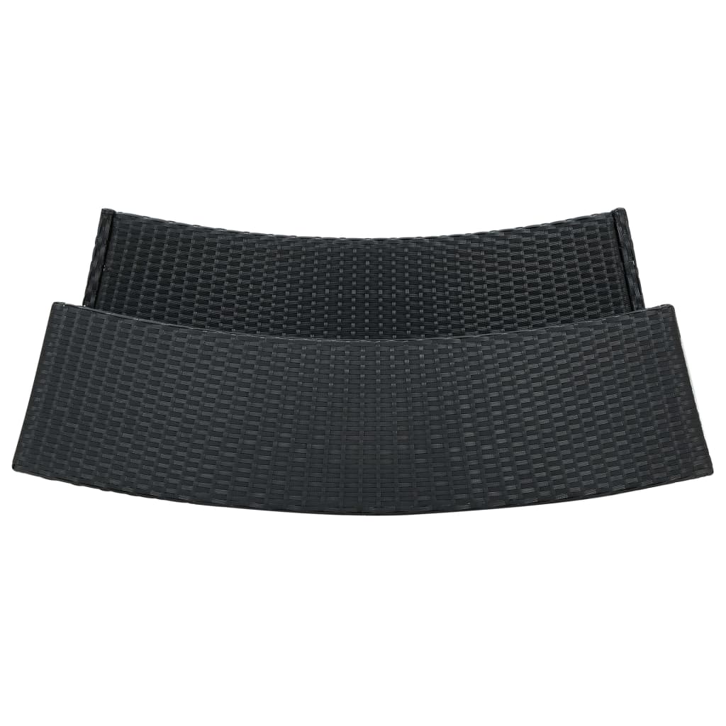 5 Piece Garden Bar Set with Cushions Black