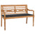 Batavia Bench with Anthracite Cushion 120 cm Solid Teak Wood