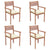 Garden Chairs 4 pcs with Cream Cushions Solid Teak Wood