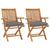 Garden Chairs 2 pcs with Grey Cushions Solid Teak Wood