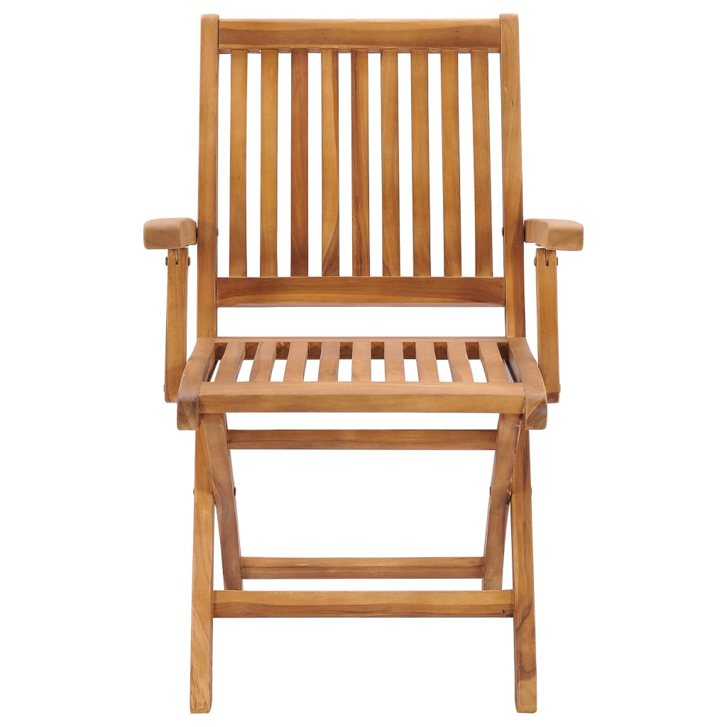 Garden Chairs 2 pcs with Cream White Cushions Solid Teak Wood