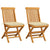 Garden Chairs with Cream White Cushions 2 pcs Solid Teak Wood