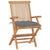 Garden Chairs with Grey Cushions 2 pcs Solid Teak Wood