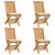 Garden Chairs with Cream Cushions 4 pcs Solid Teak Wood