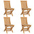 Garden Chairs with Beige Cushions 4 pcs Solid Teak Wood