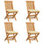 Garden Chairs with Cream White Cushions 4 pcs Solid Teak Wood