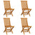 Garden Chairs with Cream White Cushions 4 pcs Solid Teak Wood