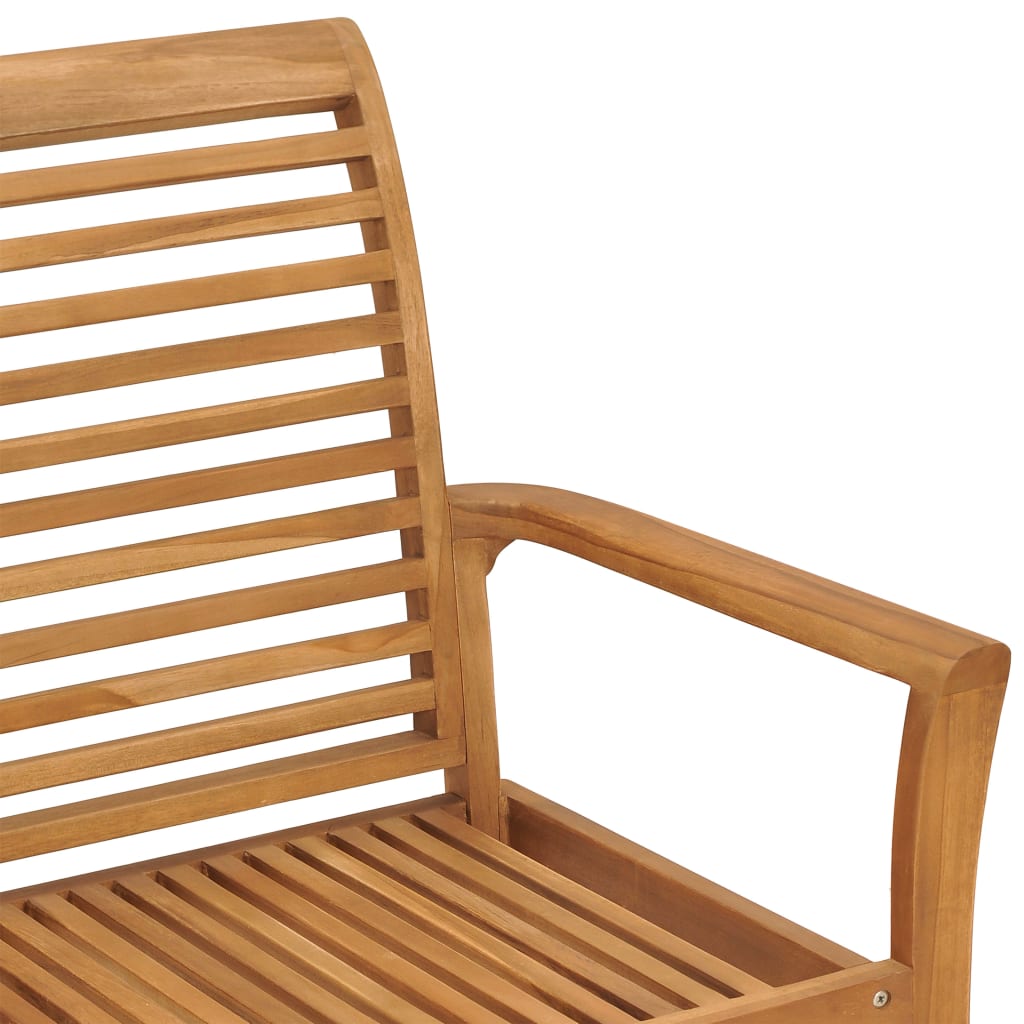 Garden Bench with Anthracite Cushion 112 cm Solid Teak Wood