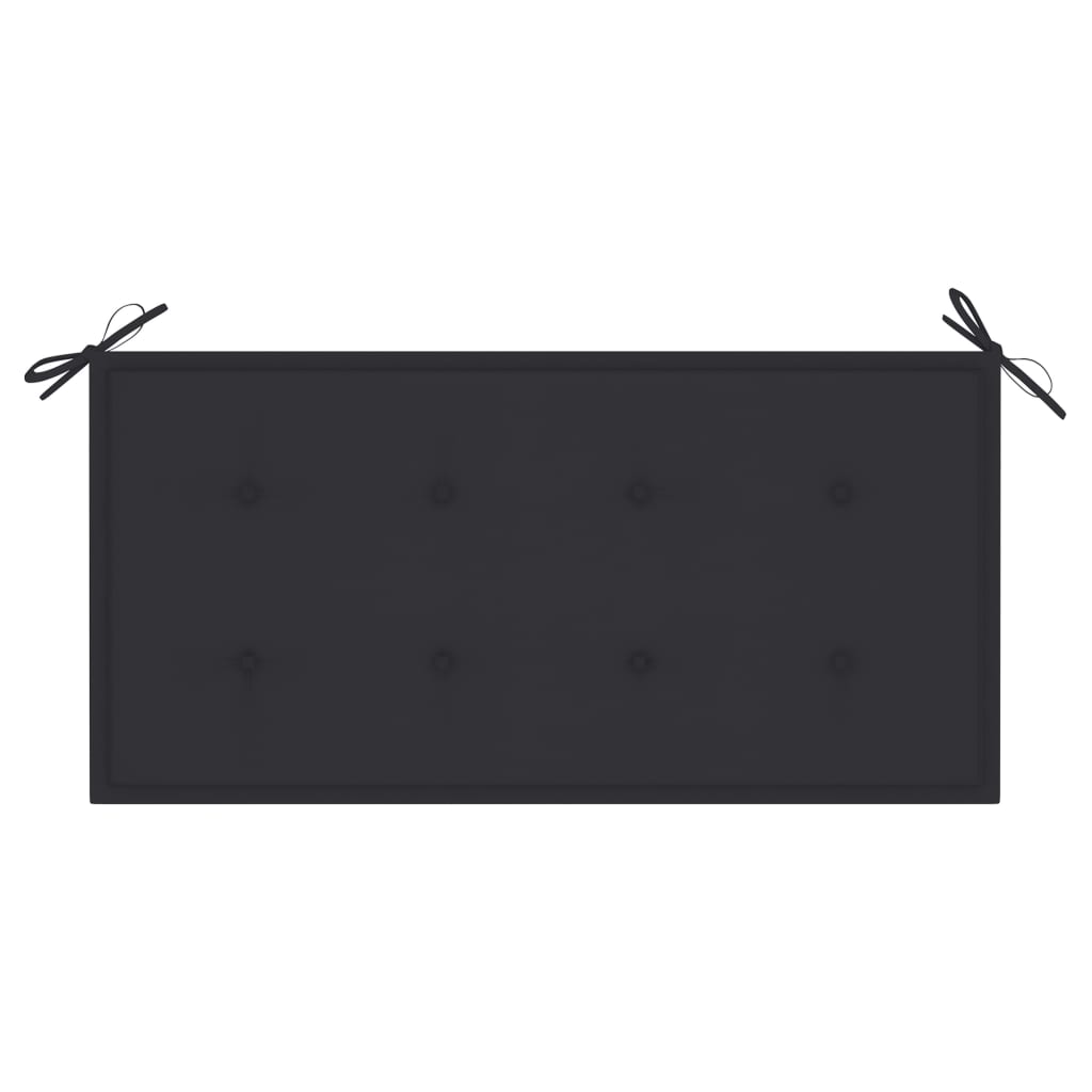 Garden Bench with Anthracite Cushion 112 cm Solid Teak Wood